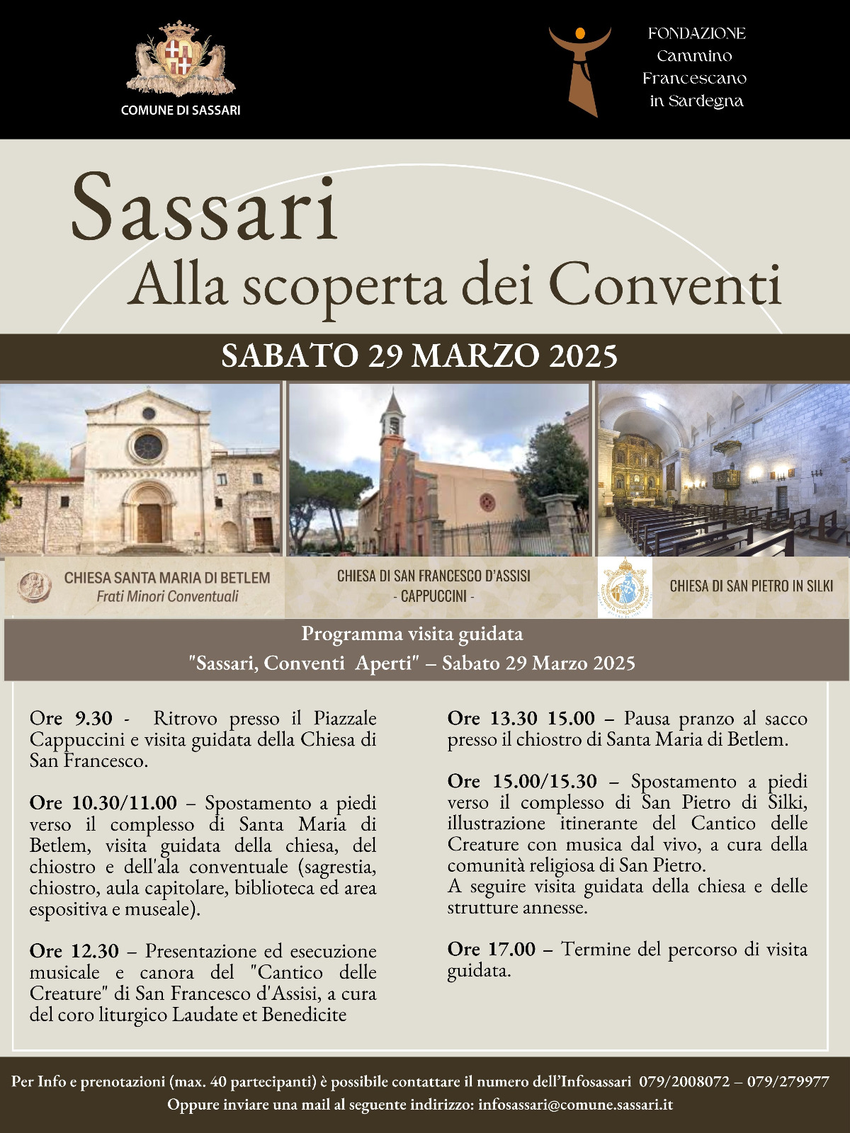 Sassari e i conventi francescani: un viaggio tra storia e spiritualità il 29 marzo